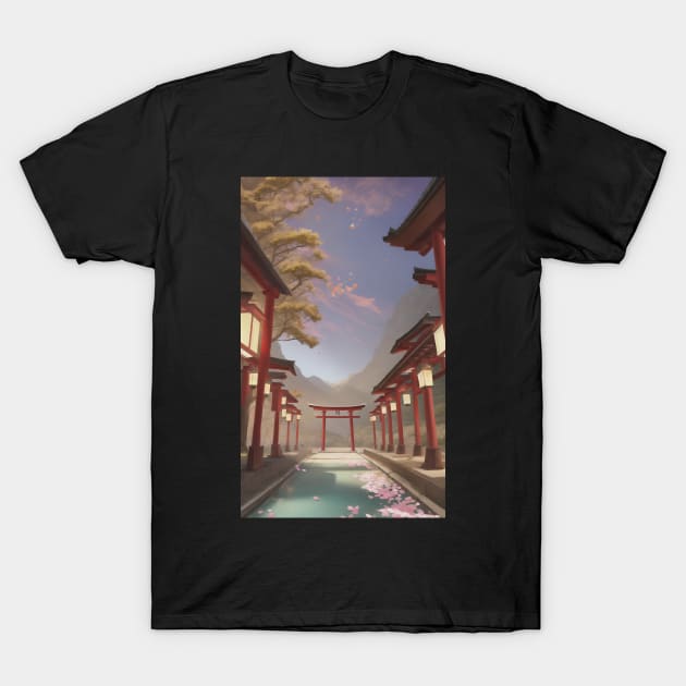 Japanese traditional Torii landscape T-Shirt by cocorf